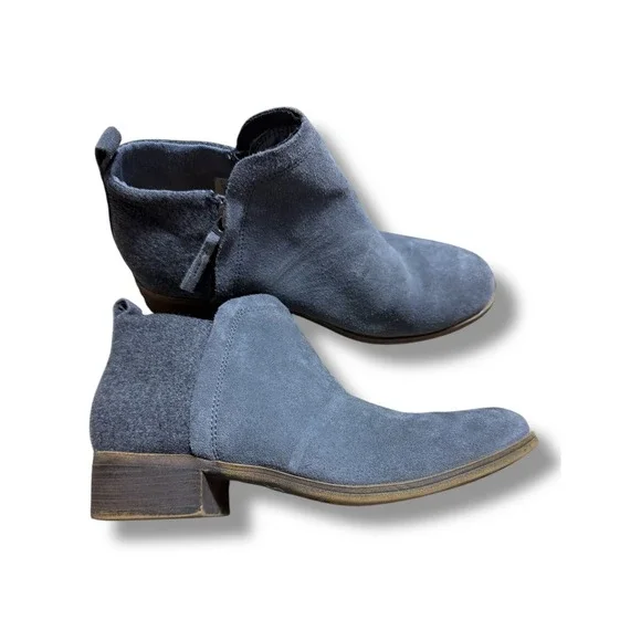 TOMS Suede Ankle Boots Gray Wool Accents Comfort Casual Shoes US 7 - Picture 8 of 12